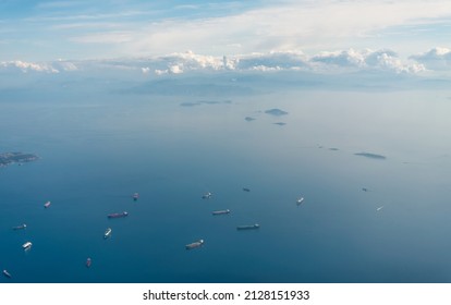 panorama view from the plane window to Greece Athens and the Aegean Sea - Shutterstock ID 2128151933