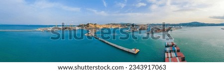 Panorama view of the port of Ancona, Italy.