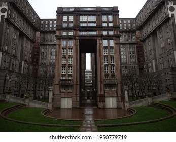 Panorama View Of Postmodern Architecture Building Block Complex Espaces D Abraxas In Noisy Le Grand Paris France, Europe