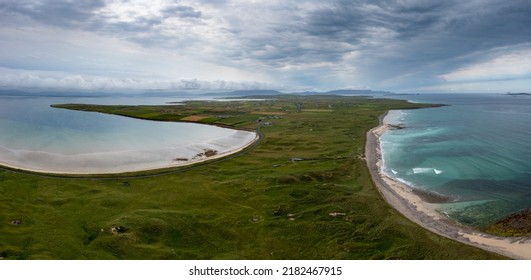 A Panorama View Of The Southern Mullet Peninsula In County Mayo In Western Ireland With Elly Bay Beach