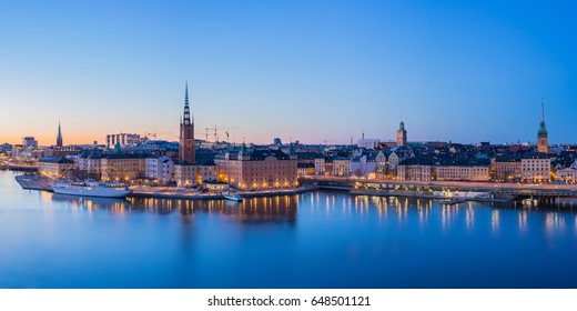 Panorama view of Stockholm skyline in Stockholm city, Sweden.