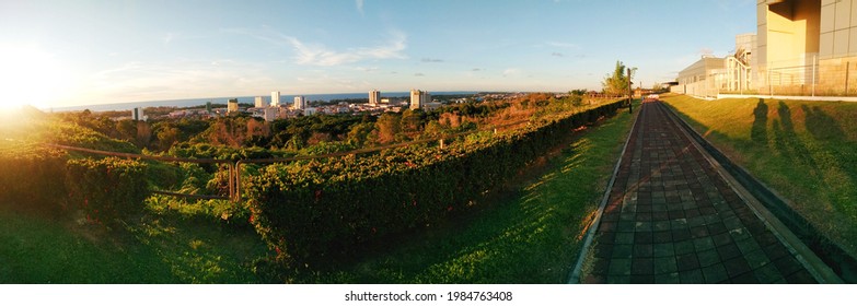 Panorama View Of Sunset At Miri Sarawak City