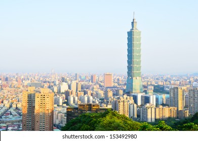 Panorama View Of Taipei City, Taiwan 