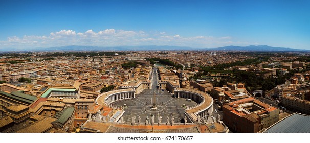 Panorama view from the top of St. Peter's Basilica, Vatican City