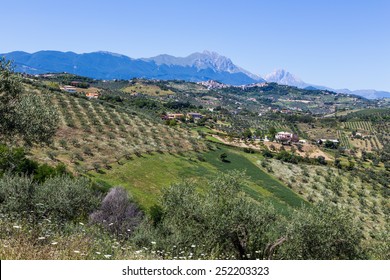 panorama view towns of Abruzzo, Italy