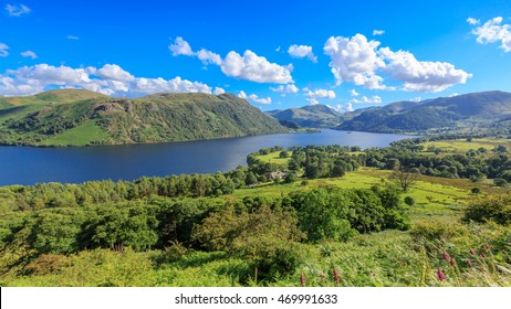 Panorama View Of Ullswater Lake, Lake District, UK