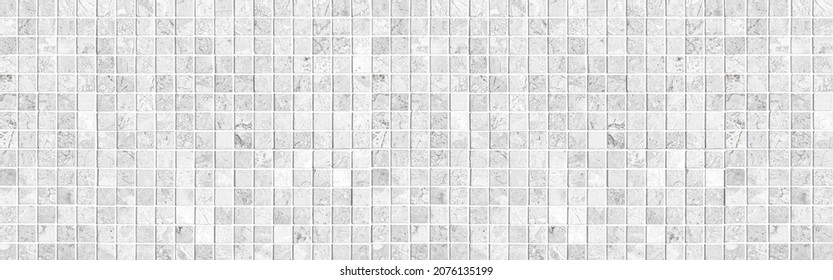 Panorama of Vintage white mosaic kitchen wall pattern and background seamless - Shutterstock ID 2076135199