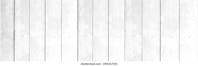 Panorama Of Vintage Wood Plank White Timber Texture And Seamless Background