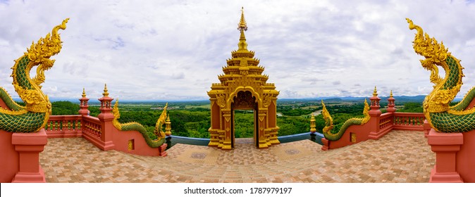 Panorama Wat Phra That Doi Phra Shan is another beautiful temple in Mae Tha District, Lampang Province, the temple is located on the top of Doi Phra Shan. Unseen Thai Temples in Thailand.
