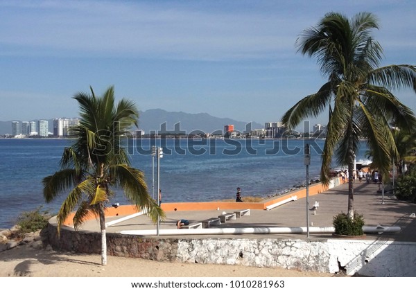 Panorama Waterfront Beach Along Malecon Puerta Stock Photo 1010281963 ...