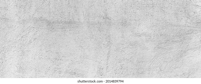 Panorama Of White Grey Concrete Texture, Rough Cement Stone Wall, Surface Of Old And Dirty Outdoor Building Wall, Abstract Nature Seamless Background