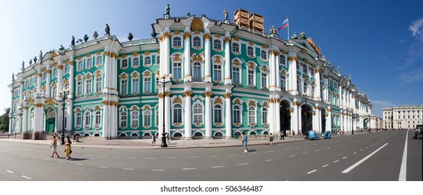 Panorama Of Winter Palace, Hermitage Museum, Saint Petersburg, Russia