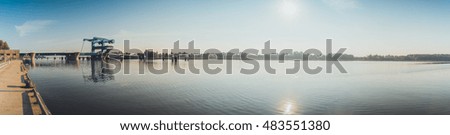 Image, Stock Photo Peene bridge Wolgast at night