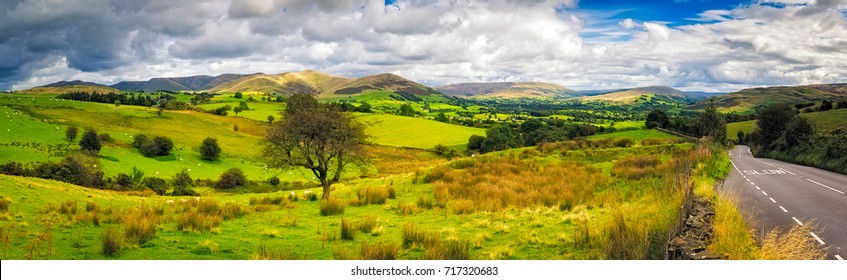Panorama of The Yorkshire Dales is an upland area of the Pennines in Northern England in the historic county of Yorkshire, most of it in the Yorkshire Dales National Park. - Shutterstock ID 717320683