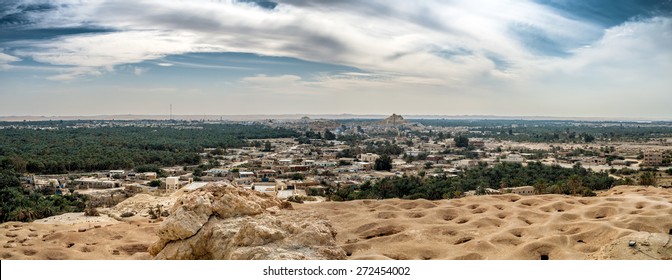 Panoramas Of Siwa Oasis From Gebel Al-Mawta (Mountain Of The Dead) Egypt, Located Between The Qattara Depression And The Egyptian Sand Sea In The Libyan Desert.