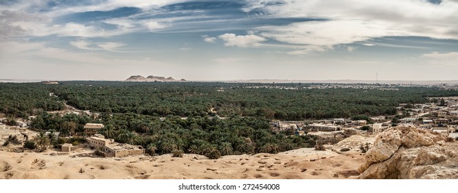 Panoramas Of Siwa Oasis From Gebel Al-Mawta (Mountain Of The Dead) Egypt, Located Between The Qattara Depression And The Egyptian Sand Sea In The Libyan Desert.