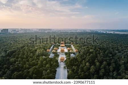 Panoramic aerial video of Shenyang Beiling Park