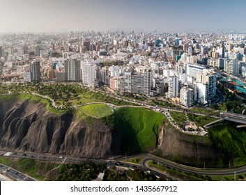 Panoramic Aerial View Of Lima City, In Peru.