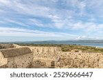 Panoramic aerial view from the Savoy Fort Su Pisu in Sant