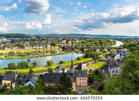 Panoramic aerial view of Trier in a beautiful summer day, Germany ストックフォト © 