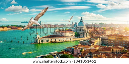 Panoramic aerial view of Venice from San Marco Campanile