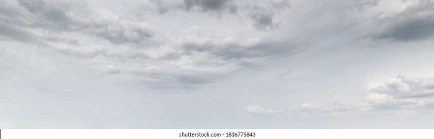 Panoramic Background Of A Gray And Stormy Sky