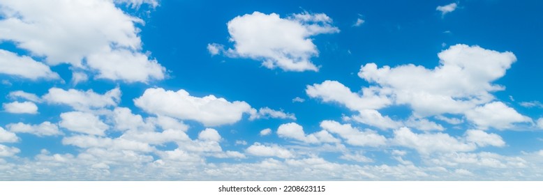 Panoramic of Beautiful cloud in blue sky. Panorama of blue sky and White cloud nature background. - Shutterstock ID 2208623115