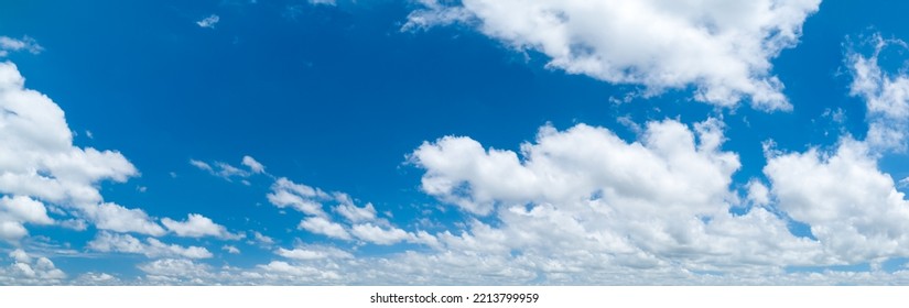 Panoramic of Beautiful cloud in blue sky. Panorama of blue sky and White cloud nature background. - Shutterstock ID 2213799959