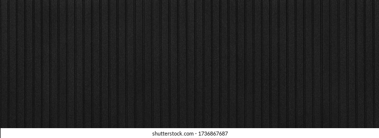 panoramic black metal siding fence striped background - Shutterstock ID 1736867687