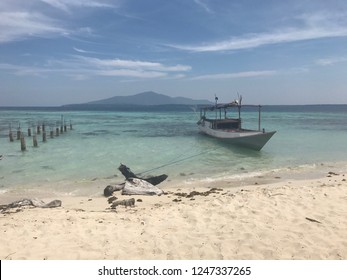 Panoramic blue water beach in Sintok island, Karimunjawa Indonesia