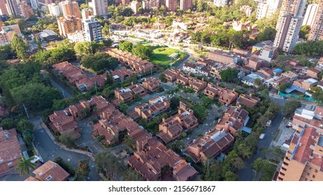 Panoramic Of The Buildings Of The El Poblado Neighborhood, Medellin, Colombia, Photographic Shots With A Drone