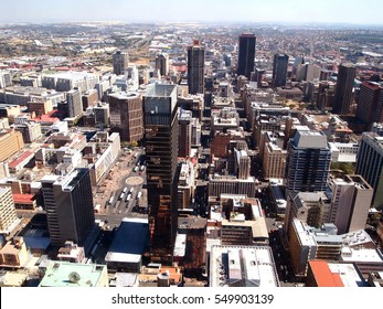 Panoramic City View. Central Business District. Johannesburg, South Africa. Artistic Retouching.