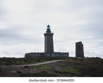 Panoramic Coastline Shore Cliff View At Cap Frehel Lighthouse Peninsula Atlantic Ocean Sea Cotes DArmor In Brittany France