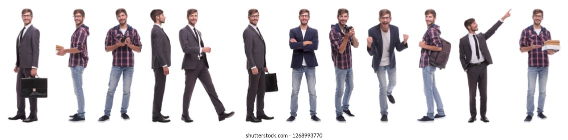 Panoramic Collage Promising Young Man Stock Photo 1268993770 | Shutterstock