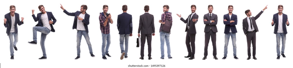 Panoramic Collage Promising Young Man Stock Photo (Edit Now) 1495397126