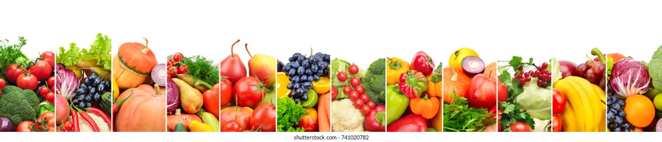 Panoramic Image Healthy Fruits Vegetables Vertical Stock Photo (Edit ...