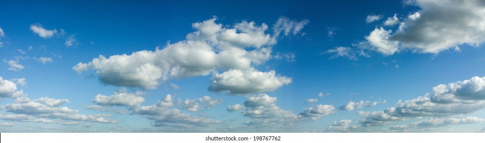 Panoramic composition photo of beautiful cloudy sky