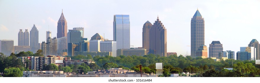 Panoramic Of Downtown Atlanta Georgia