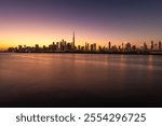 Panoramic Dubai skyline Pastel Sunset colors in 2025