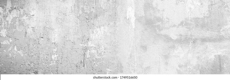 Panoramic Grey Paint Limestone Texture Background In White Light Seam Home Wall Paper. Back Flat Wide Concrete Stone Table Floor Concept Surreal Granite Quarry Stucco Surface Grunge Panorama Landscape