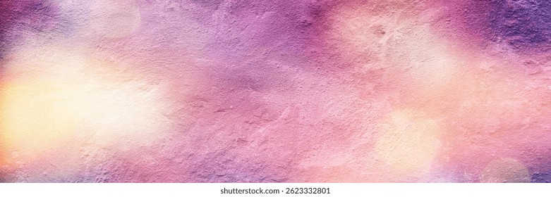 Panoramic image. Abstract background of multicolored painted wall
