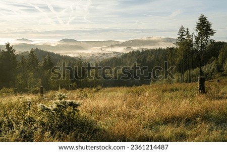 Panoramic image of landscape within the Vulkan Eifel, Rhineland-Palatinate, Germany