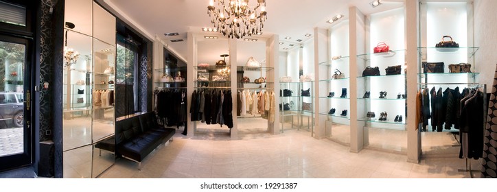 Panoramic Image Of Luxury Boutique Interior