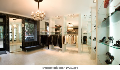 Panoramic Image Of Luxury Boutique Interior