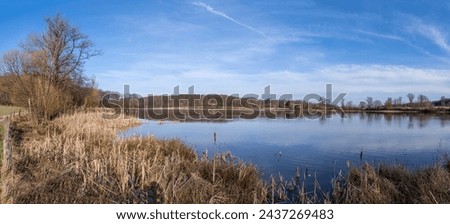 Panoramic image of Rodder lake, Eifel, Rhineland-Palatinate, Germany