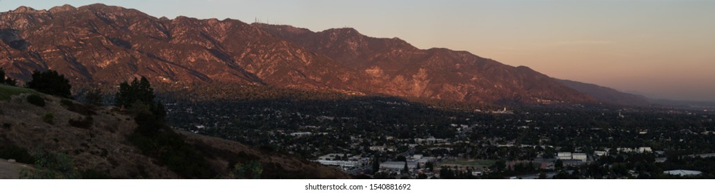 Panoramic Image Of The San Gabriel Mountains Taken From Pasadena. The Foreground Shows The City Of La Cañada Flintridge In Los Angeles County.