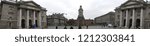 Panoramic image of Trinity College front square in Dublin.