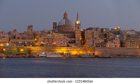 Panoramic landscape of the capital Valetta, Malta