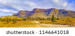 Panoramic landscape of Flinders Ranges in Ikara-Flinders National Park, South Australia