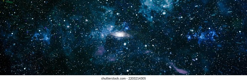 panoramic looking into deep space. Dark night sky full of stars. The nebula in outer space. Secrets of deep space.